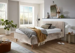 Bett Younes 140x200cm mit Stauraum - beige