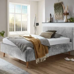 Bett Younes 140x200cm mit Stauraum - grau