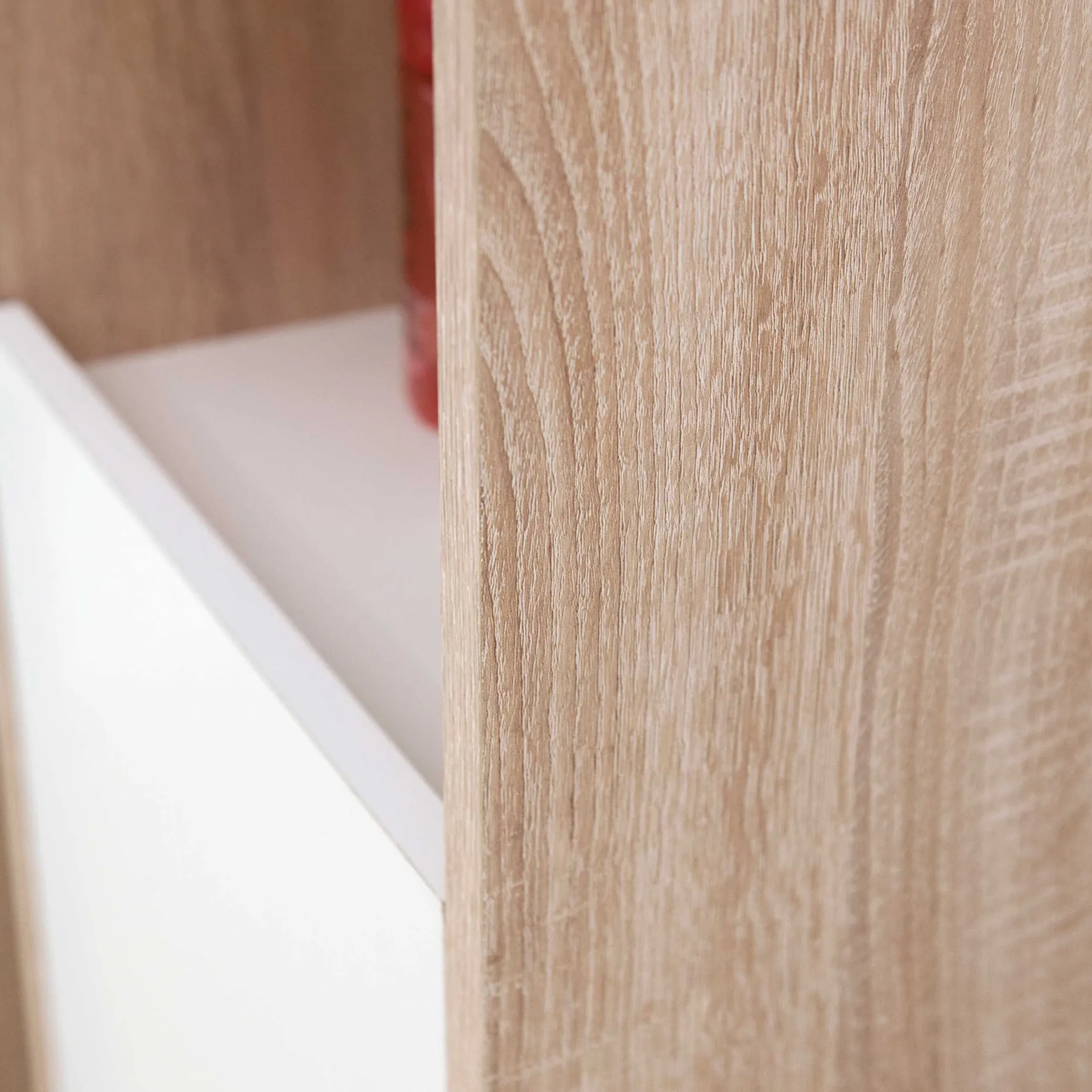 Biarritz Säulenschrank 2 Türen - weiß/eiche