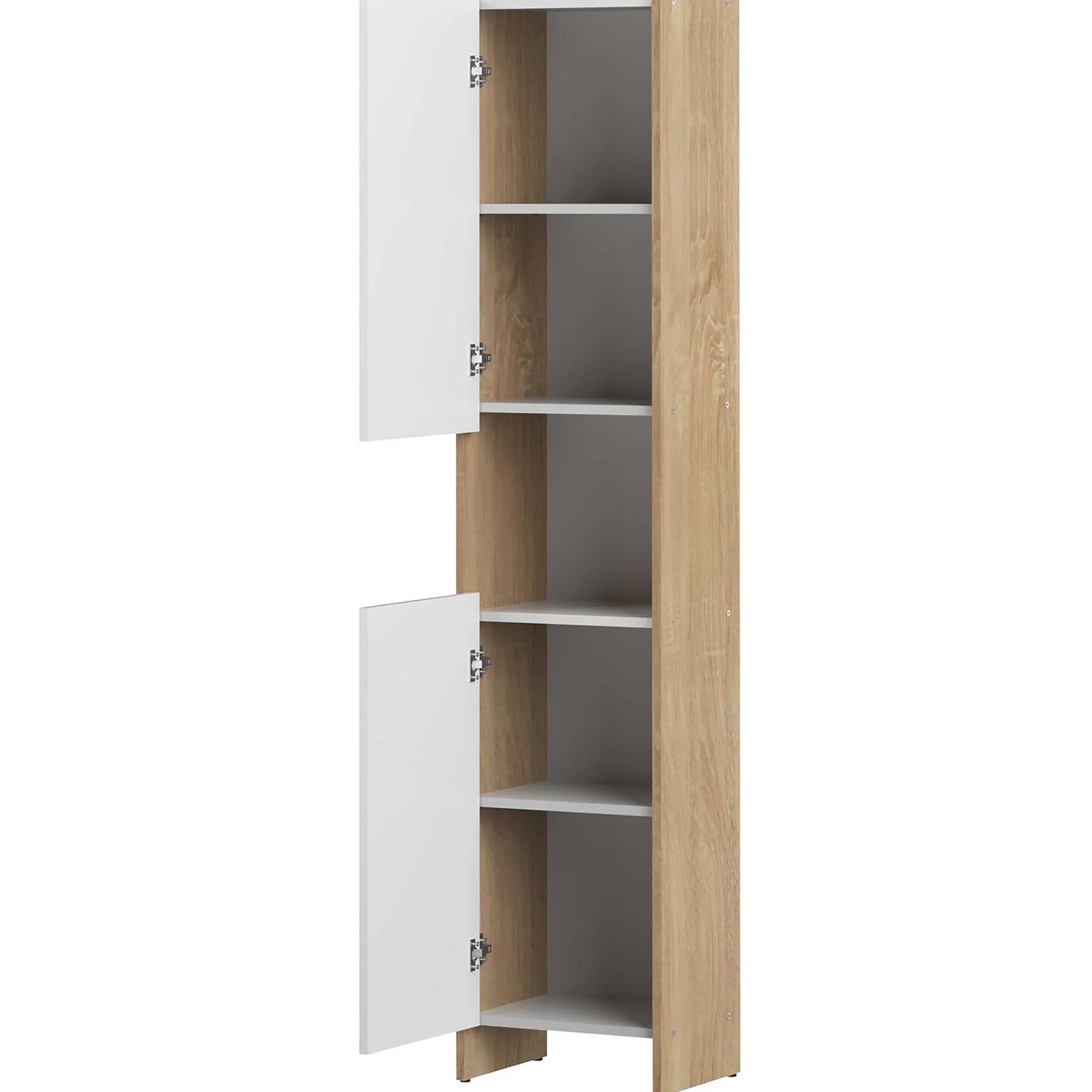 Biarritz Säulenschrank 2 Türen - weiß/eiche