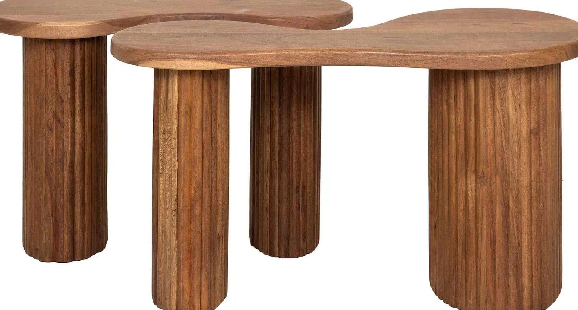 Emob Bio-Akazienholz Couchtisch-Set - 2er-Set