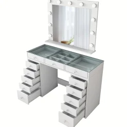 Kinder Emob BJ118 - 2789 Schminktisch | 100 % MELAMIN | Weiß