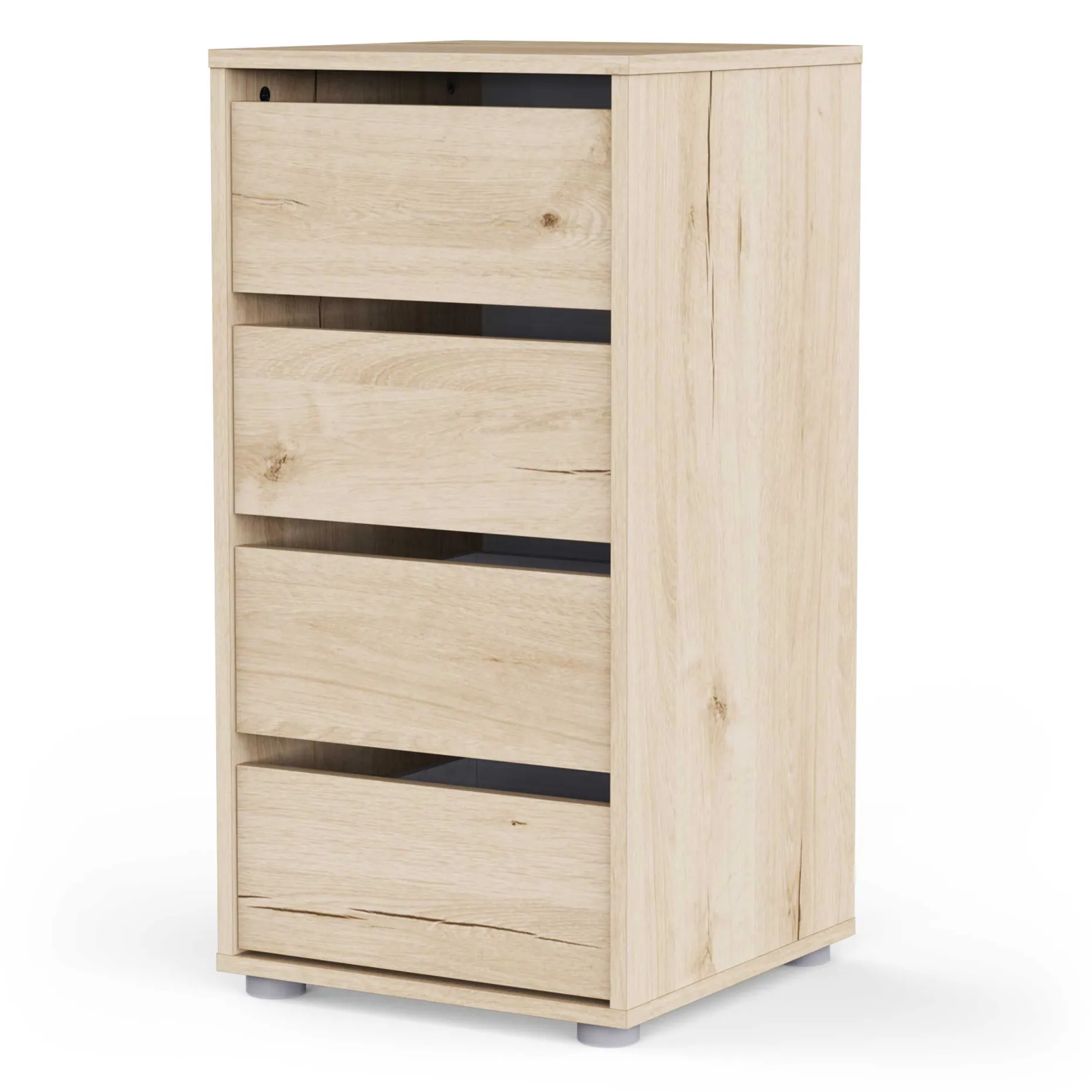 Blokty Kommode - 40x40x76cm - 4 Schubladen - Eiche Dekor