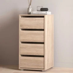 Blokty Kommode - 40x40x76cm - 4 Schubladen - Eiche Dekor