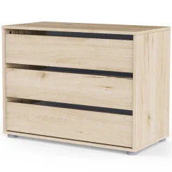 Blokty Kommode - 80x40x58cm - 3 Schubladen - Eiche Dekor