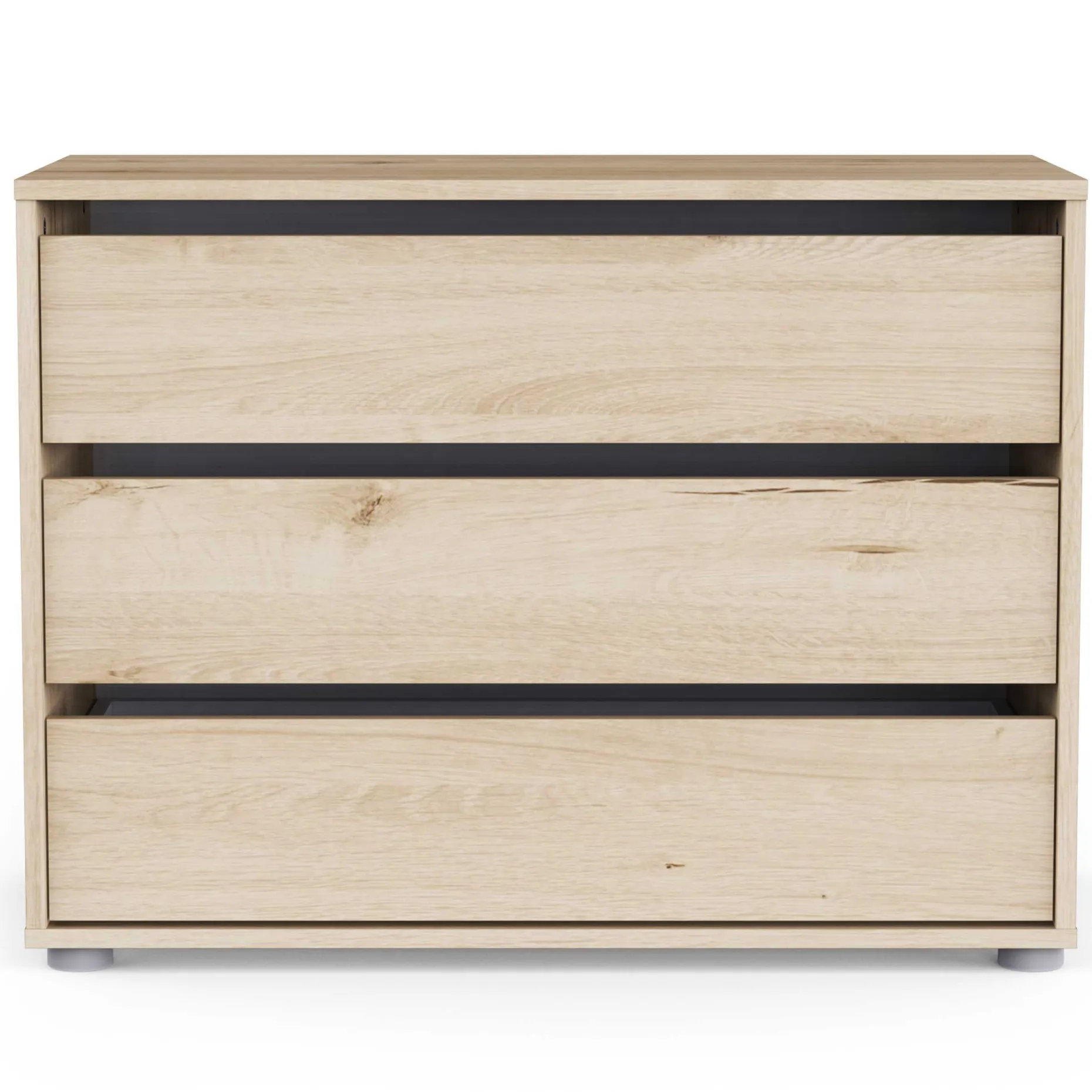 Blokty Kommode - 80x40x58cm - 3 Schubladen - Eiche Dekor