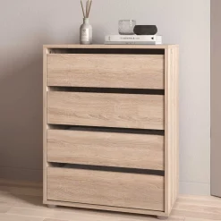 Blokty Kommode - 60x40x76cm - 4 Schubladen - Eiche Dekor