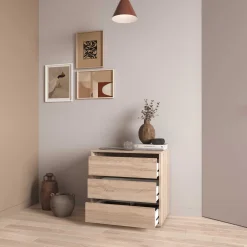 Blokty Kommode - 60x40x58cm - 3 Schubladen - Eiche Dekor
