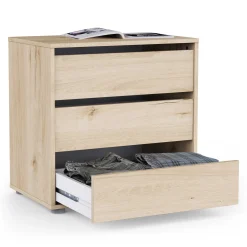Blokty Kommode - 60x40x58cm - 3 Schubladen - Eiche Dekor