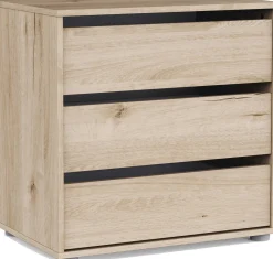 Blokty Kommode - 60x40x58cm - 3 Schubladen - Eiche Dekor