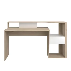 Parisot Bloom Schreibtisch-157cm-1 Schublade,1 offenes Fach-weiß/Eiche
