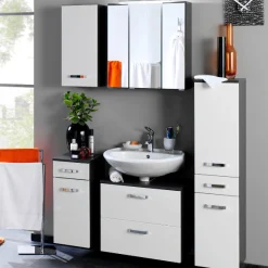 Held BobbiBadezimmer : 3x Hängeschrank, Spiegelschrank, Waschtischunterschrank