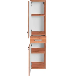 Held BobbiBadezimmer : 2x Säulenschrank, Spiegelschrank, Waschtischunterschrank - Eiche