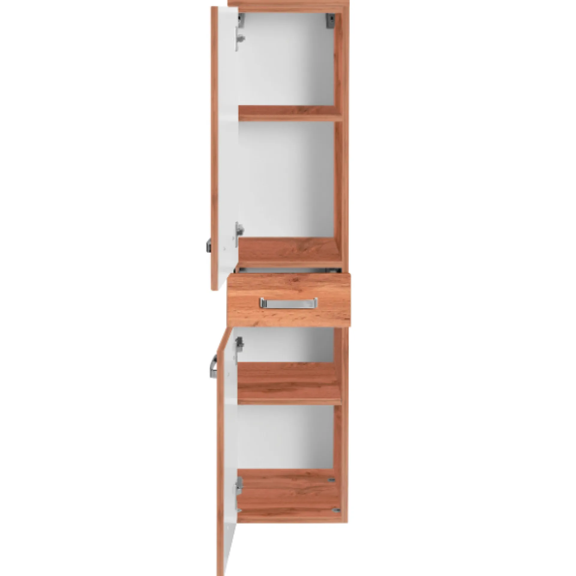 Held BobbiBadezimmer : 2x Säulenschrank, Spiegelschrank, Waschtischunterschrank - Eiche