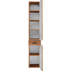 Held BobbiBadezimmer : 2x Säulenschrank, Spiegelschrank, Waschtischunterschrank - Eiche