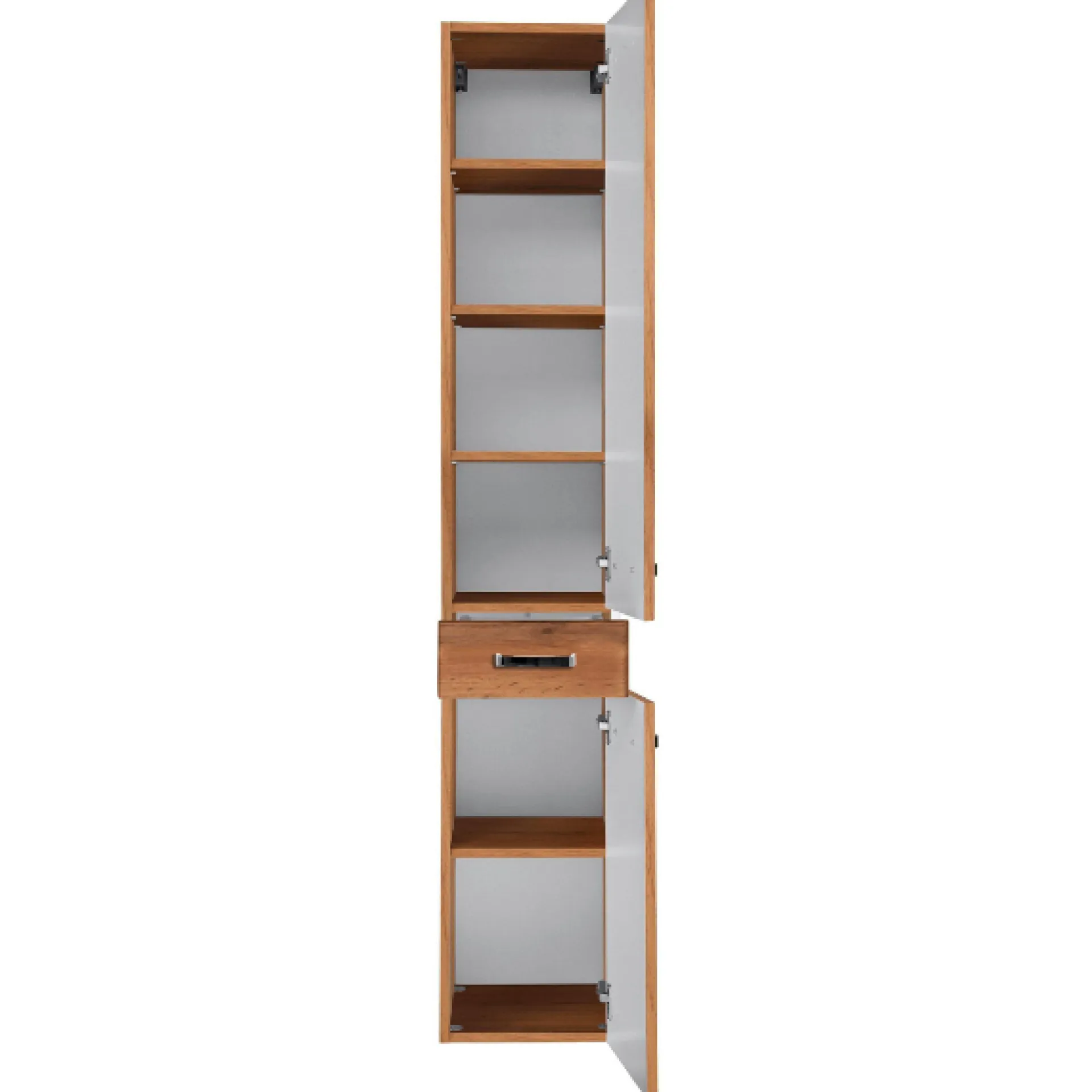 Held BobbiBadezimmer : 2x Säulenschrank, Spiegelschrank, Waschtischunterschrank - Eiche