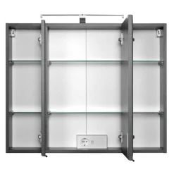 Held BobbiBadezimmer : 2x Säulenschrank, Spiegelschrank, Waschtischschrank - Eiche