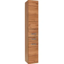 Held BobbiBadezimmer : 2x Säulenschrank, Spiegelschrank, Waschtischunterschrank - Eiche