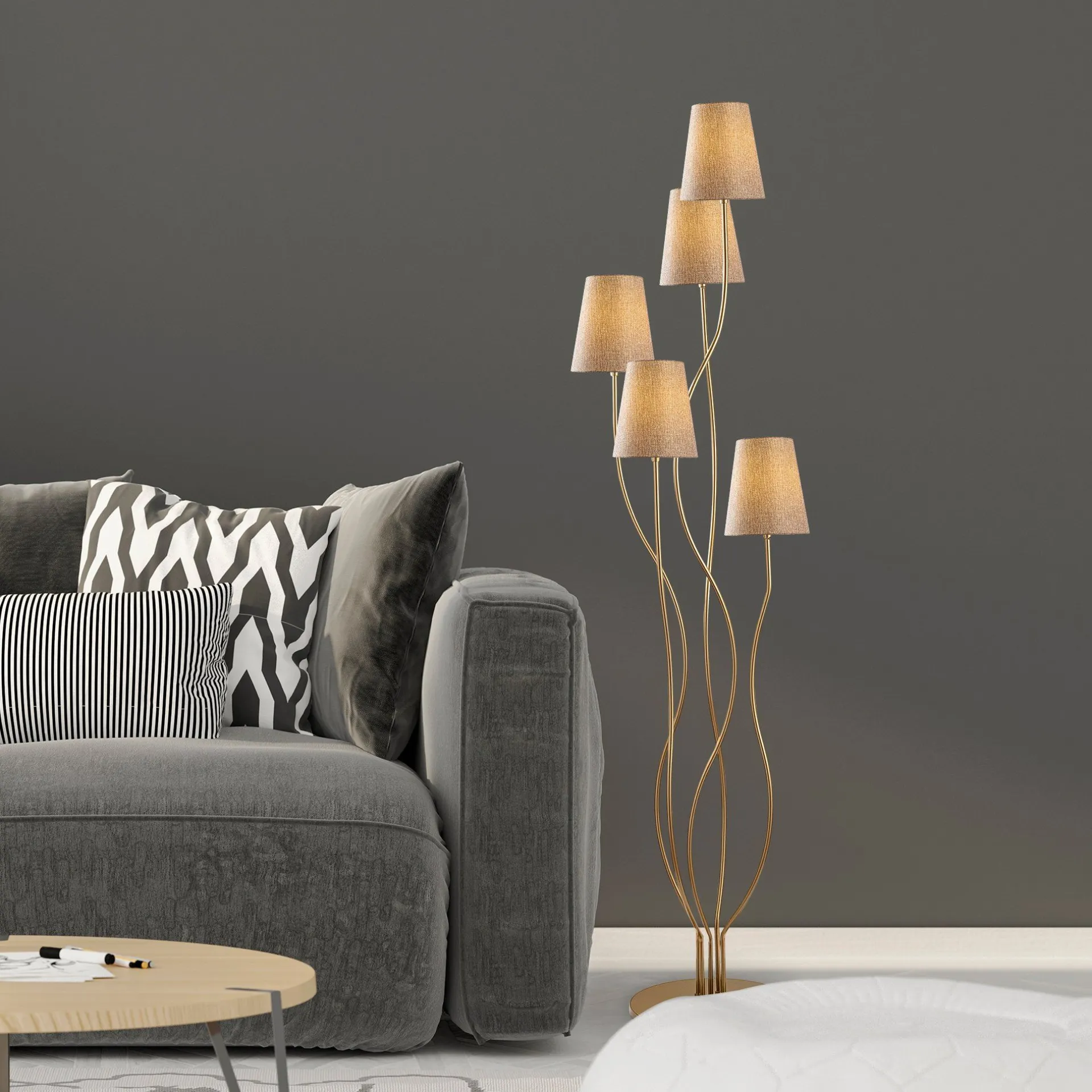 Emob Bonibon Stehleuchte | METALLGEHÄUSE | Gold, Beige