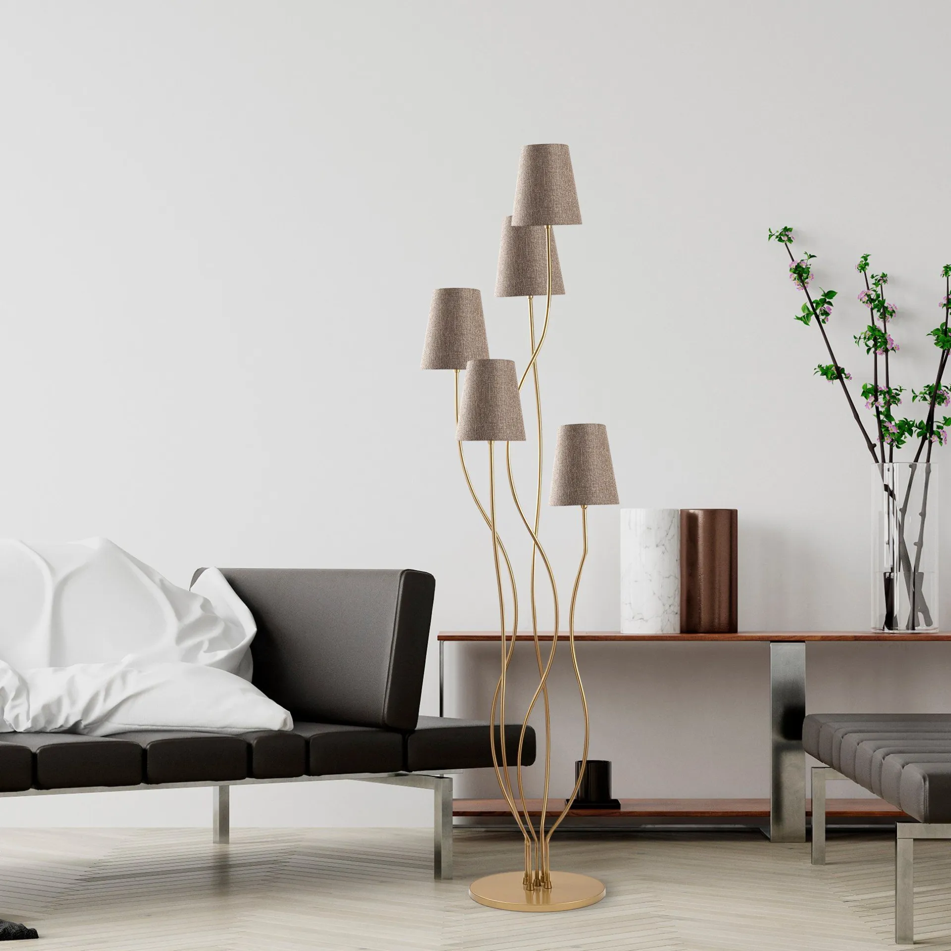 Emob Bonibon Stehleuchte | METALLGEHÄUSE | Gold, Beige
