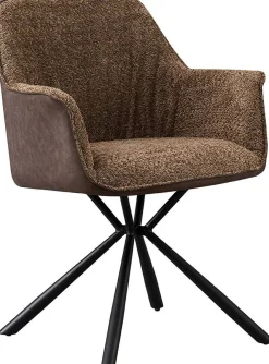Rousseau Bouclé-Stuhl Lucie PU-Rücken | Metallbeine | H82,5 x B62 x T63 cm