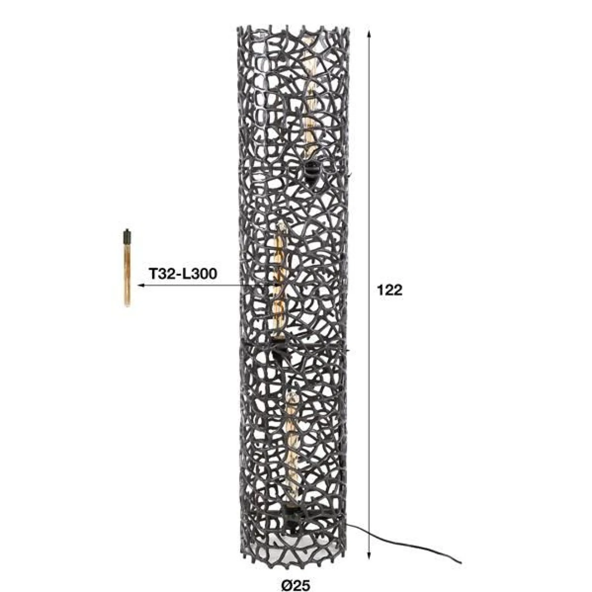 Emob Branch Stehleuchte 122 cm- nickel