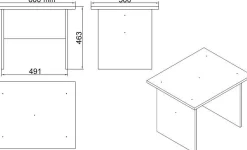 Emob Büromöbel-Set VO15 - 100% MELAMINE - Nussbaum - 140 x 140 x 60 cm