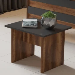 Emob Büromöbel-Set VO15 - 100% MELAMINE - Nussbaum - 140 x 140 x 60 cm