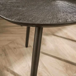 Emob Brown Ray Metall Blatt Couchtisch Set/2 - Dunkelbraun