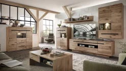 Buffetschrank Bellini 125cm 3 Türen und 2 Schubladen - Eiche/anthrazit