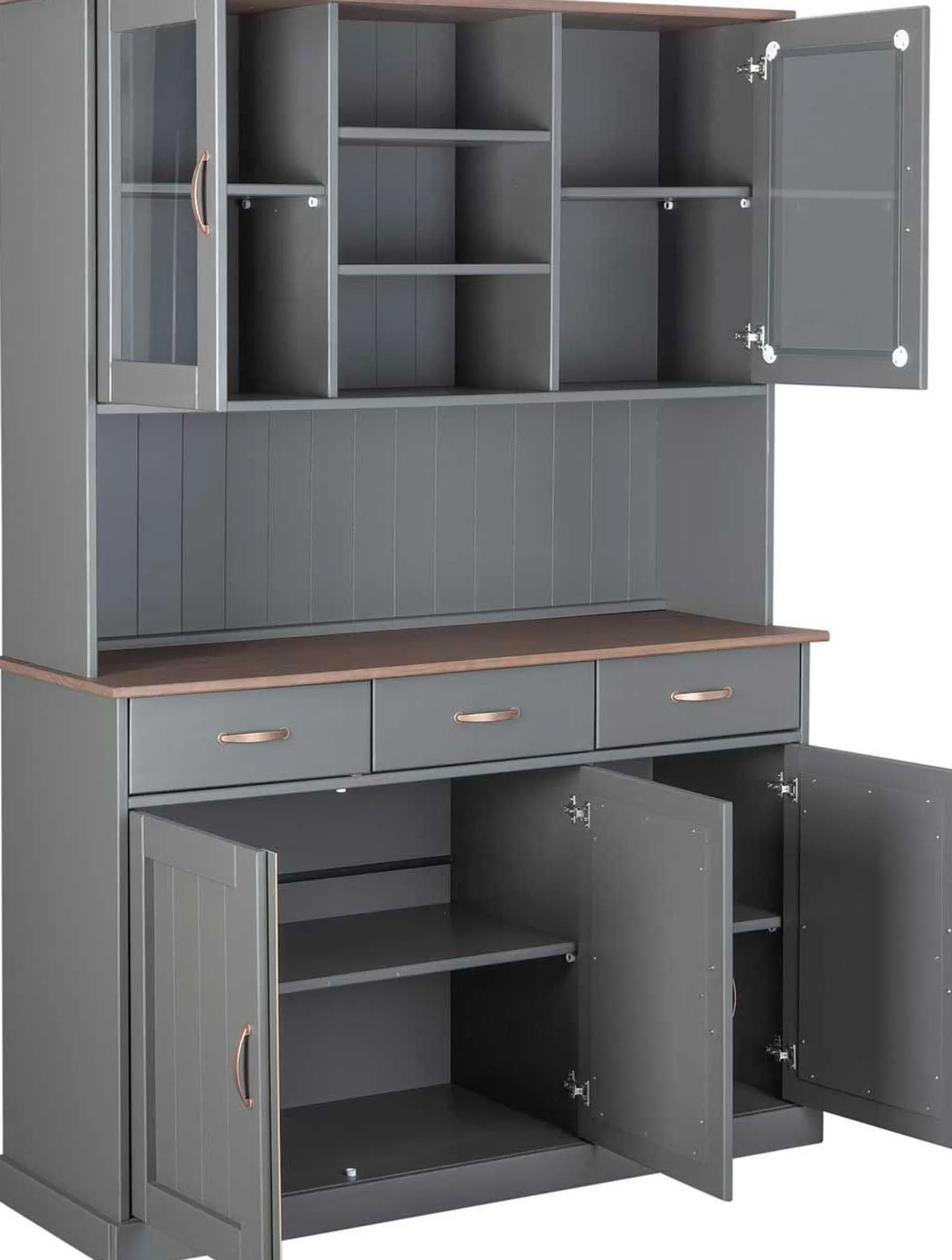 Buffetschrank Cerci 131cm mit 5 Türen und 3 Schubladen - grau
