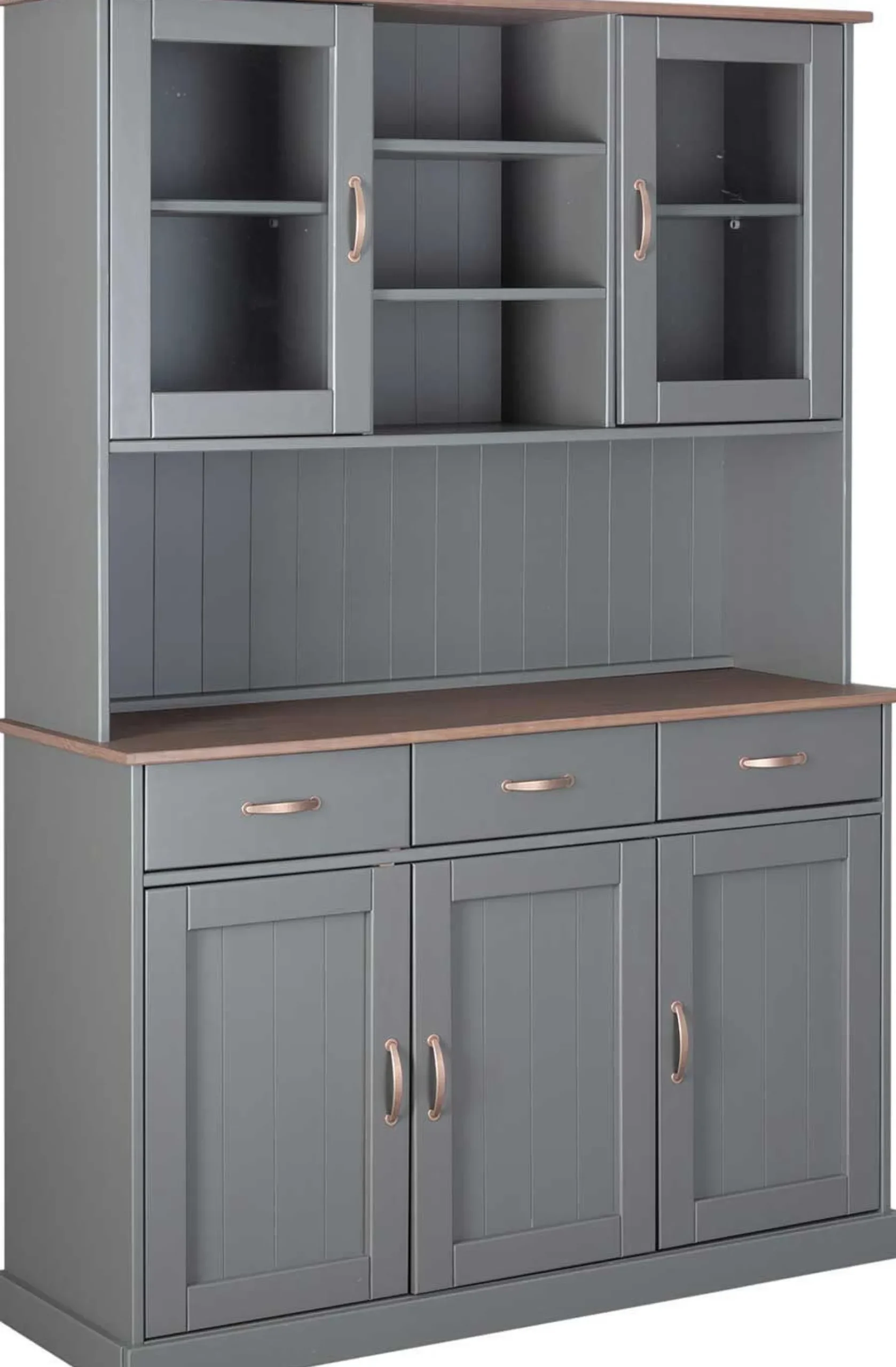 Buffetschrank Cerci 131cm mit 5 Türen und 3 Schubladen - grau