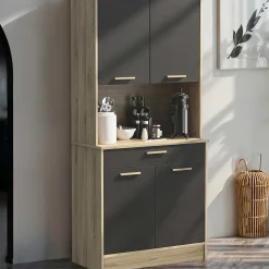 Buffetschrank Diede-Kronberg Eiche/Mattschwarz