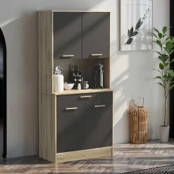 Buffetschrank Diede-Kronberg Eiche/Mattschwarz