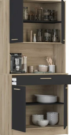 Buffetschrank Diede-Kronberg Eiche/Mattschwarz