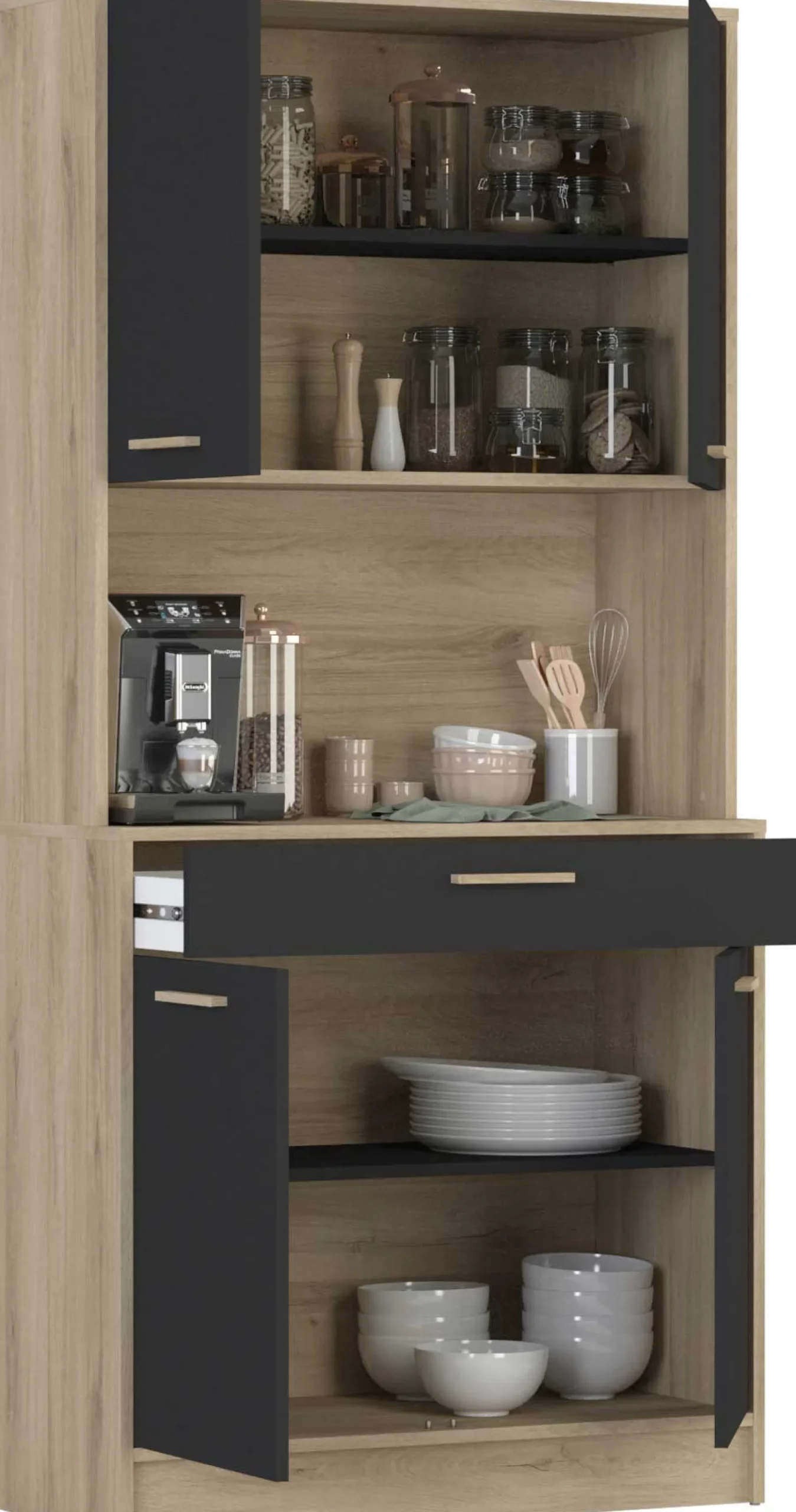 Buffetschrank Diede-Kronberg Eiche/Mattschwarz