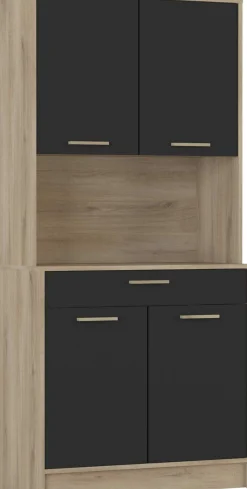 Buffetschrank Diede-Kronberg Eiche/Mattschwarz