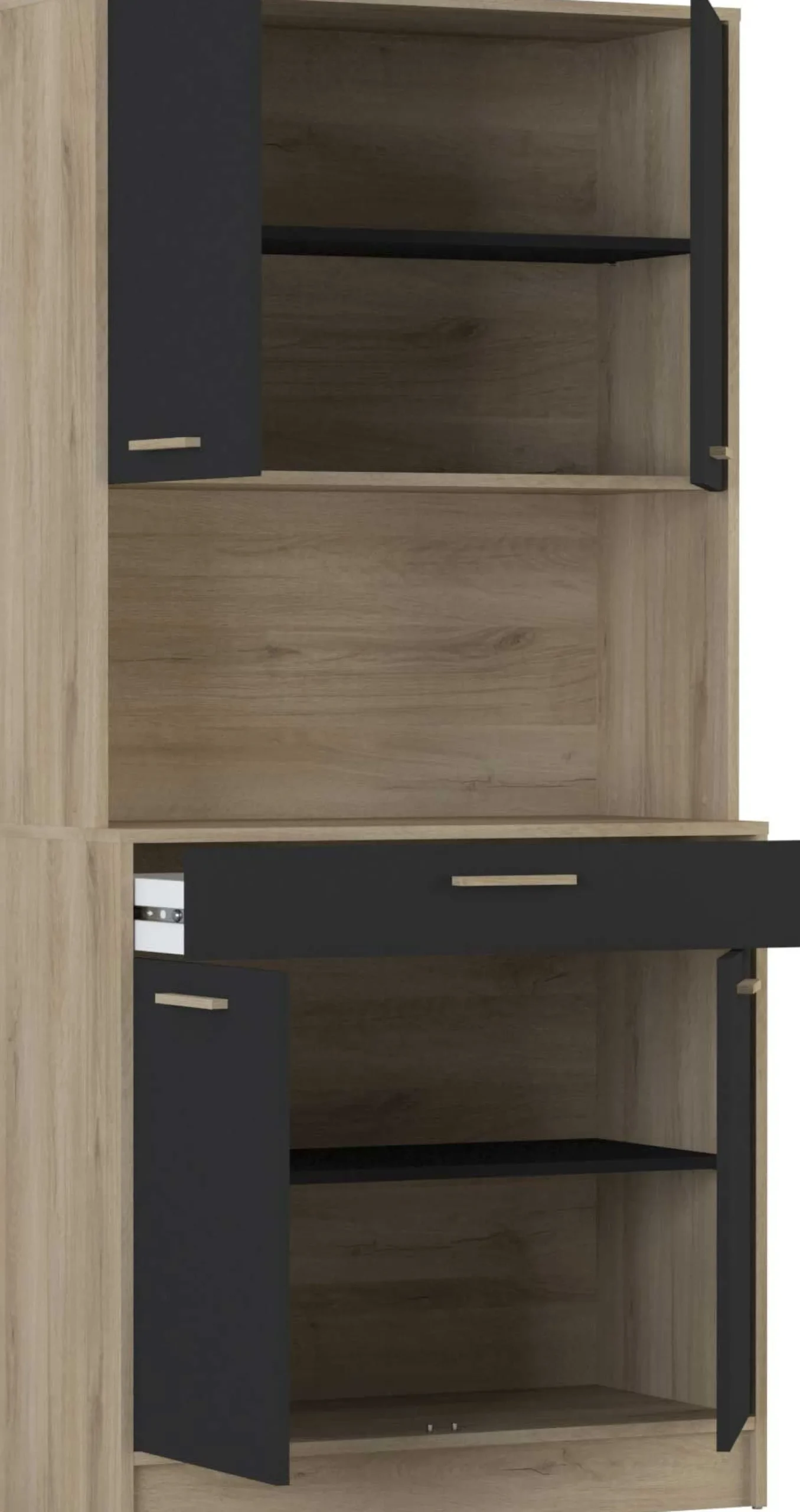 Buffetschrank Diede-Kronberg Eiche/Mattschwarz