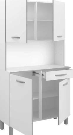 Buffetschrank Easy 101cm, 4 Türen und 1 Schublade - weiß