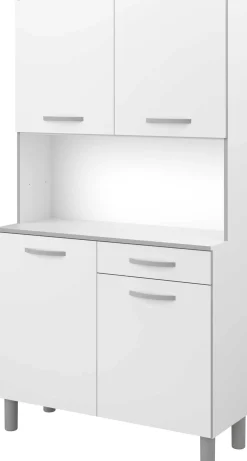 Buffetschrank Easy 101cm, 4 Türen und 1 Schublade - weiß