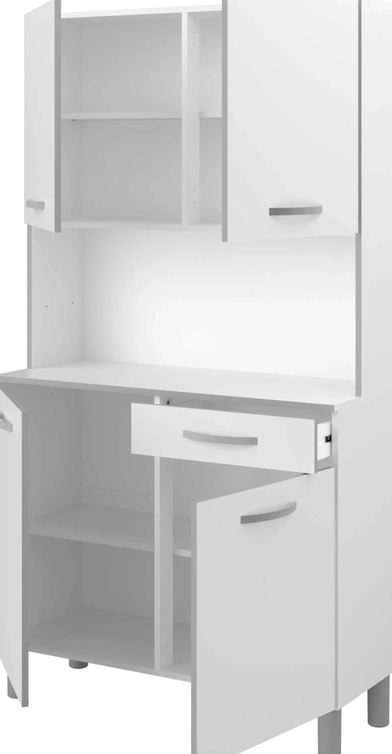 Buffetschrank Easy 101cm, 4 Türen und 1 Schublade - weiß