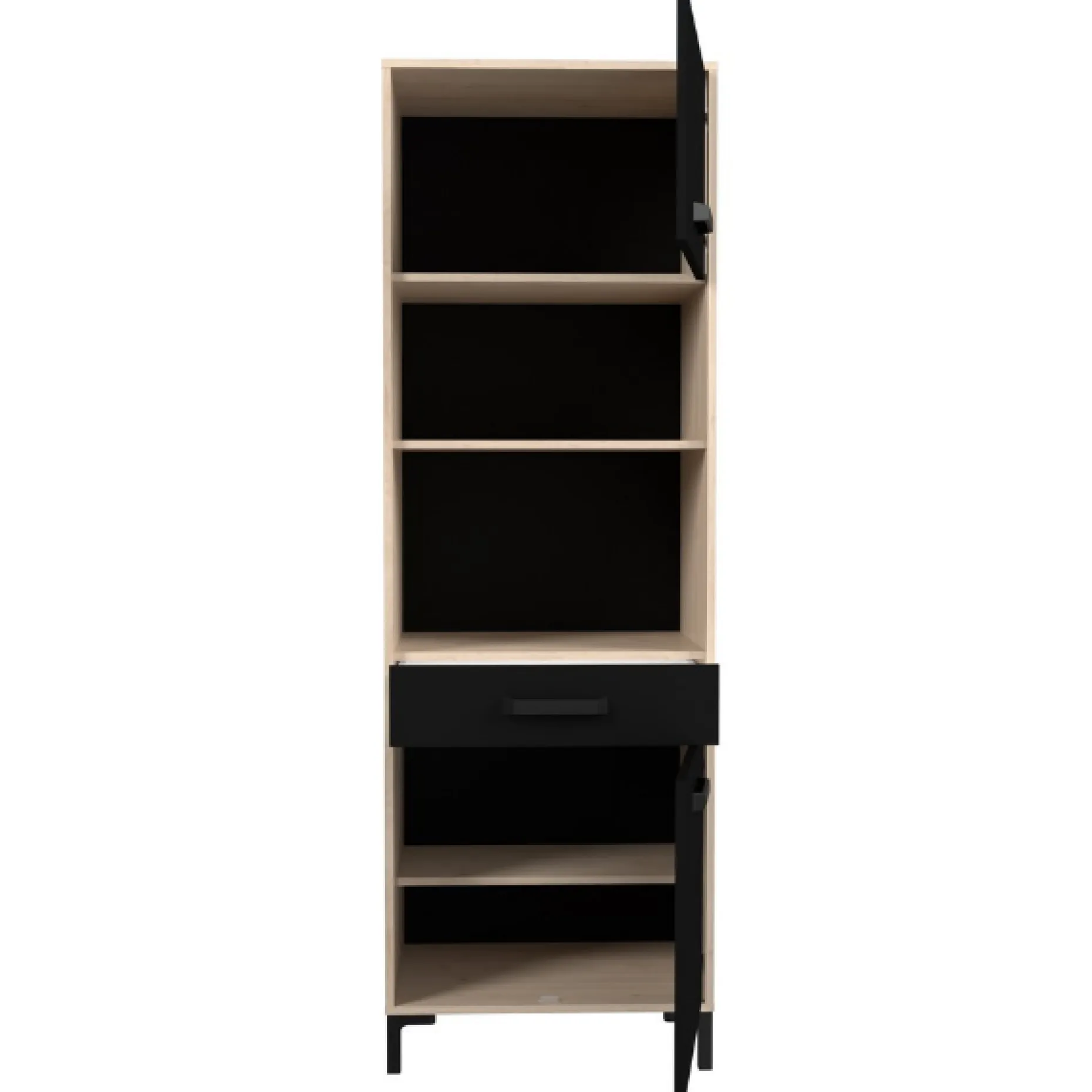 Buffetschrank Felicity 60cm, 2 Türen - Eichedekor/schwarz