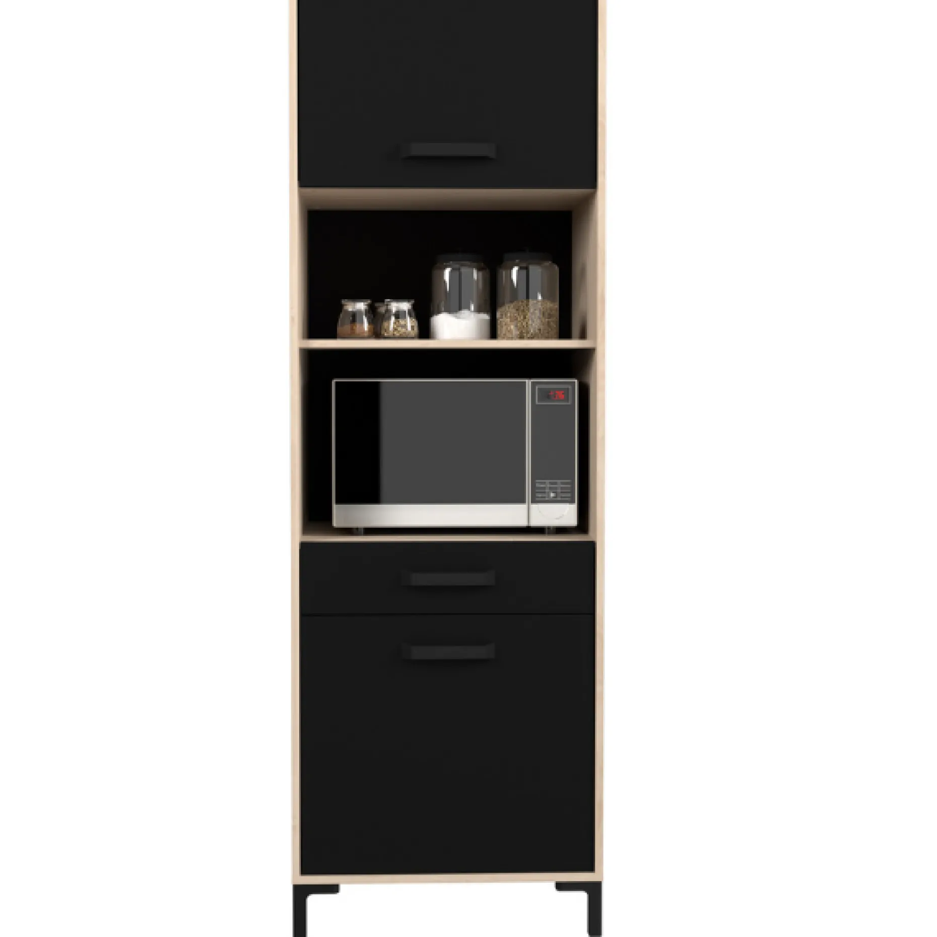 Buffetschrank Felicity 60cm, 2 Türen - Eichedekor/schwarz