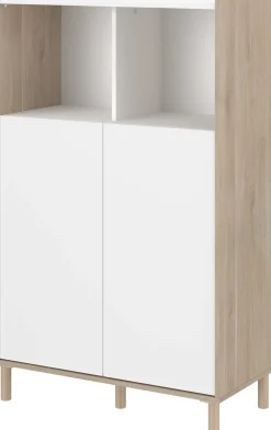 Buffetschrank Morpheus - 84x40x135cm - 2 Türen - Eiche Dekor/Weiß