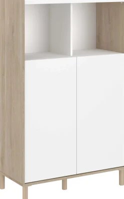 Buffetschrank Morpheus - 84x40x135cm - 2 Türen - Eiche Dekor/Weiß