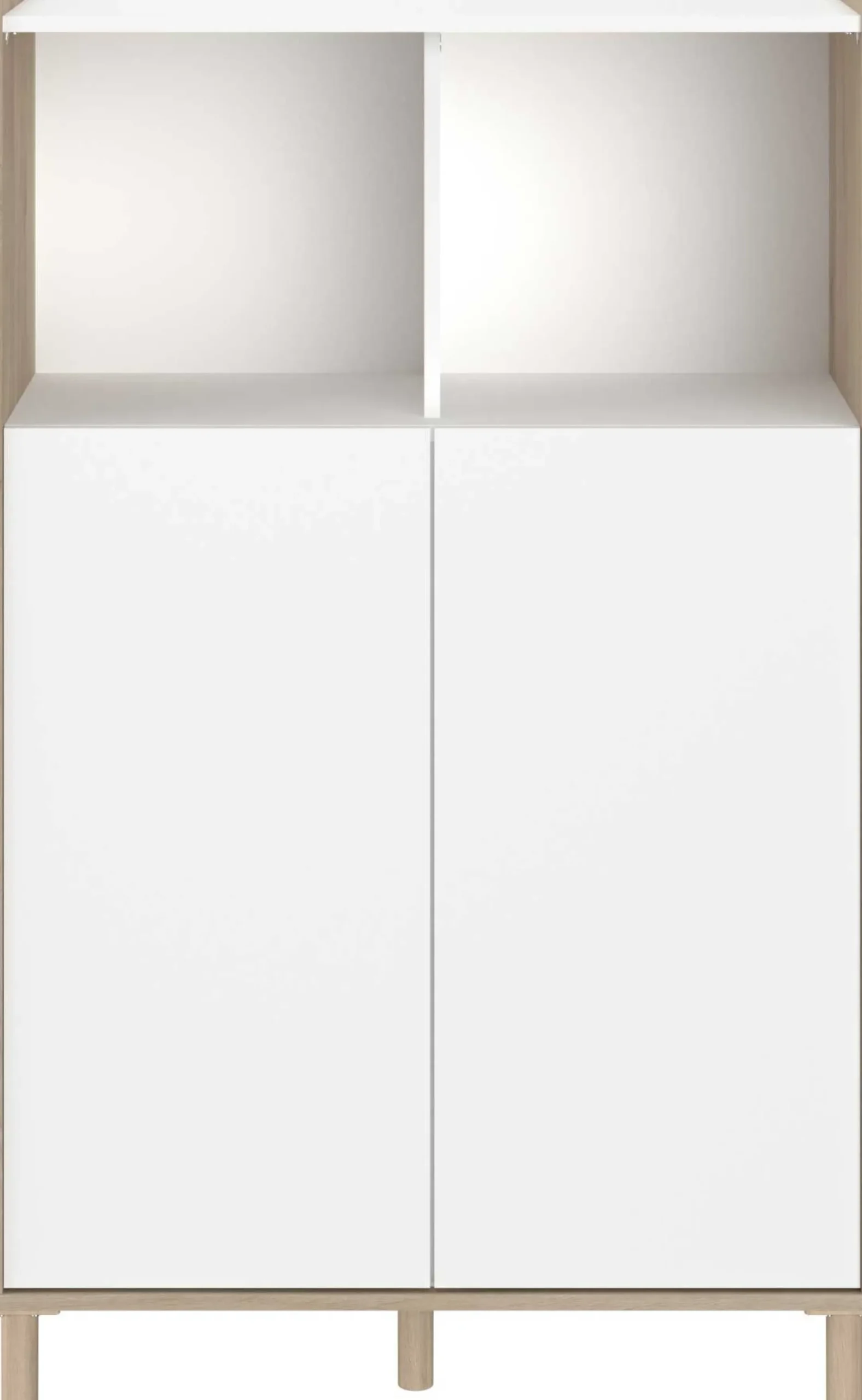Buffetschrank Morpheus - 84x40x135cm - 2 Türen - Eiche Dekor/Weiß