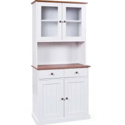 Buffetschrank Westerland schmal - weiß/braun