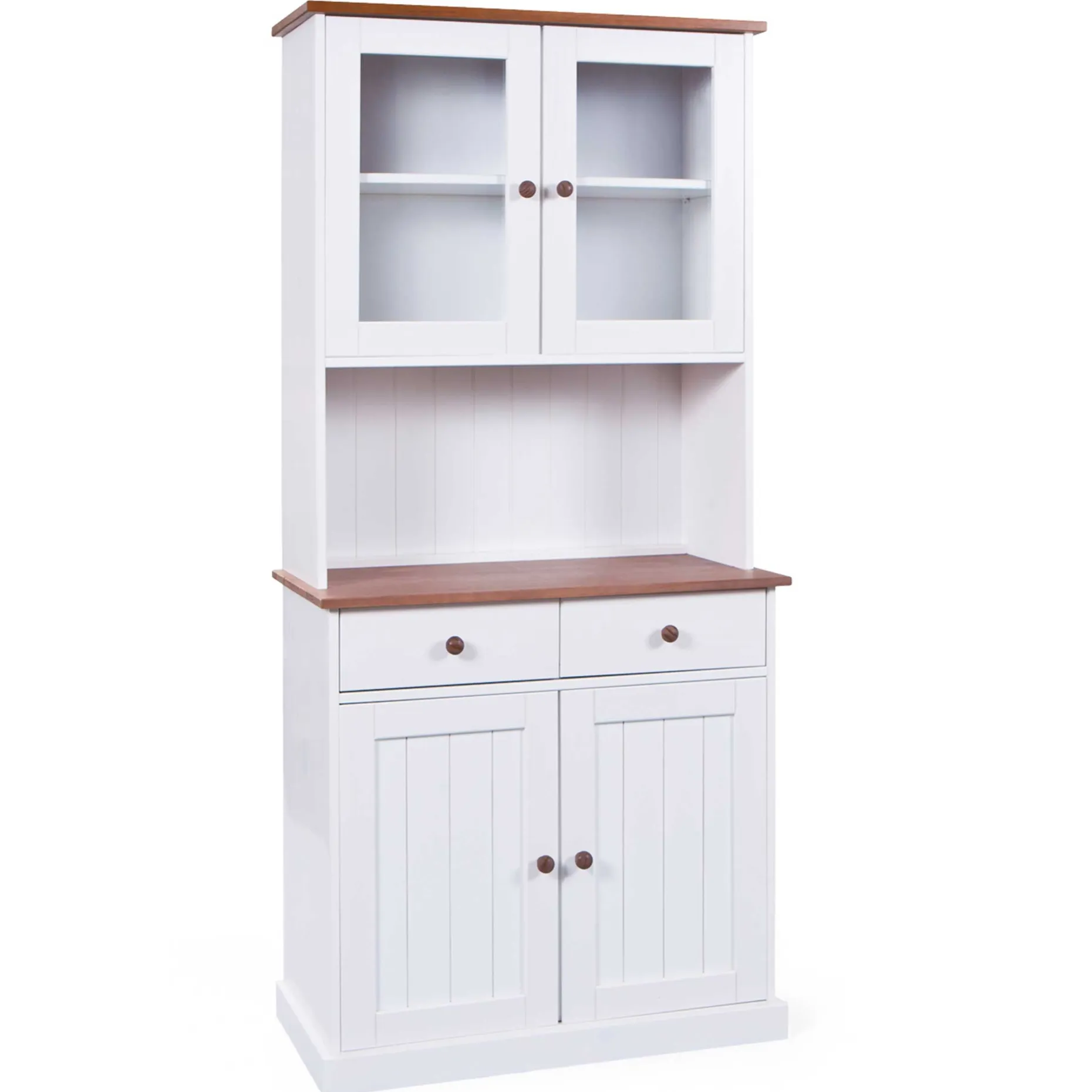 Buffetschrank Westerland schmal - weiß/braun