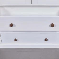 Buffetschrank Westerland | 90 x 38,4 x 190 | Kiefer massiv | Farbe: Weiß