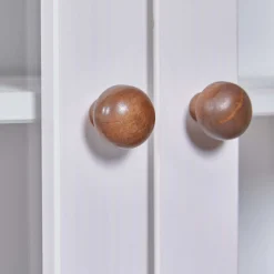 Buffetschrank Westerland | 90 x 38,4 x 190 | Kiefer massiv | Farbe: Weiß